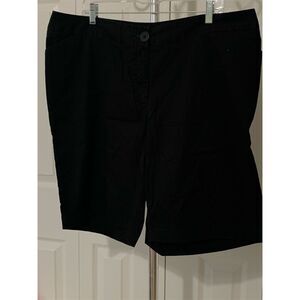 Avenue Women's Plus Size‎ 18 Black Chino Shorts Casual Stonewashed